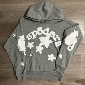Sp5der Grey Beluga Hoodie